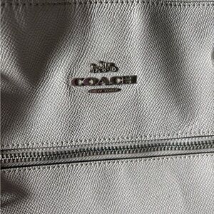 Coach Textured Leather Bag in Light Gray